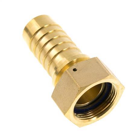 32x48 mm & G1-1/4'' Messing-Schlauchsäule mit Überwurfmutter DIN EN 14423 / DIN 2826