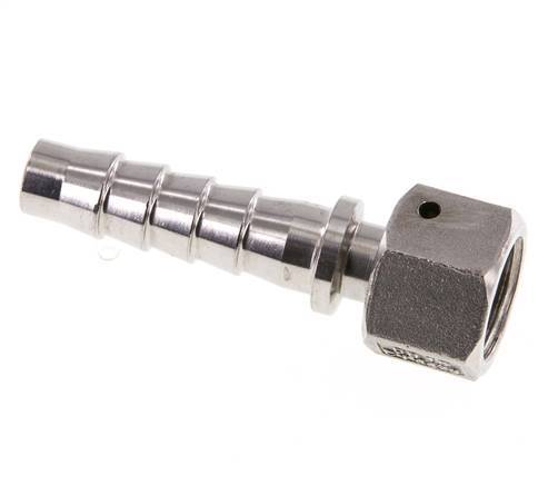 13x25 mm & G1/2'' Edelstahl 1.4301 Schlauchsäule mit Überwurfmutter DIN EN 14423 / DIN 2826