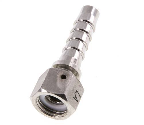 13x25 mm & G1/2'' Edelstahl 1.4301 Schlauchsäule mit Überwurfmutter DIN EN 14423 / DIN 2826