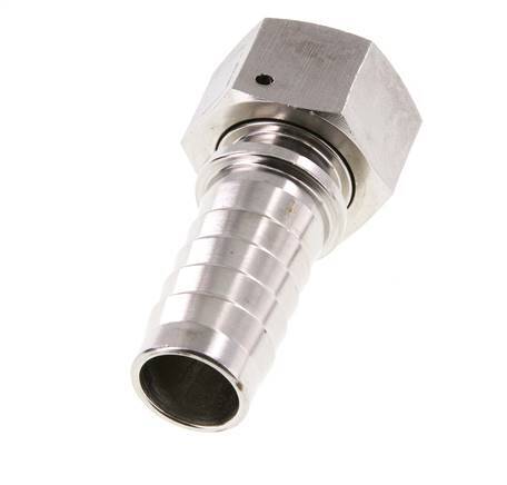 25x40 mm & G1'' Edelstahl 1.4301 Schlauchsäule mit Überwurfmutter DIN EN 14423 / DIN 2826