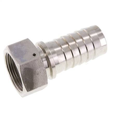 32x48 mm & G1-1/4'' Edelstahl 1.4301 Schlauchsäule mit Überwurfmutter DIN EN 14423 / DIN 2826