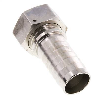 32x48 mm & G1-1/4'' Edelstahl 1.4301 Schlauchsäule mit Überwurfmutter DIN EN 14423 / DIN 2826