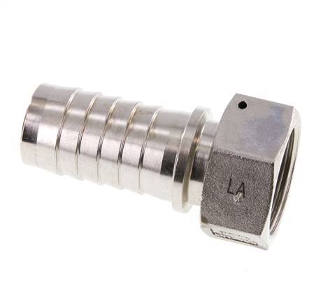 32x48 mm & G1-1/4'' Edelstahl 1.4301 Schlauchsäule mit Überwurfmutter DIN EN 14423 / DIN 2826