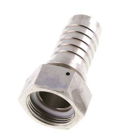 32x48 mm & G1-1/4'' Edelstahl 1.4301 Schlauchsäule mit Überwurfmutter DIN EN 14423 / DIN 2826