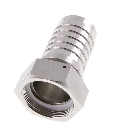 50x68 mm & G2'' Edelstahl 1.4301 Schlauchsäule mit Überwurfmutter DIN EN 14423 / DIN 2826
