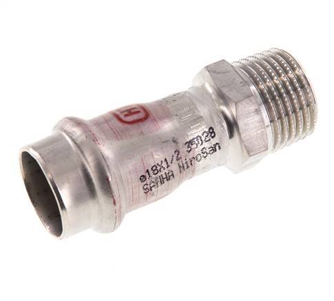 Pressfitting - 18mm Innengewinde & R 1/2'' Außengewinde - Edelstahl