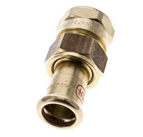 Union Press Fitting - 18mm Innengewinde & Rp 3/4'' Innengewinde - Kupferlegierung Flachdichtung