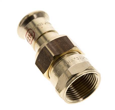 Union Press Fitting - 18mm Innengewinde & Rp 3/4'' Innengewinde - Kupferlegierung Flachdichtung
