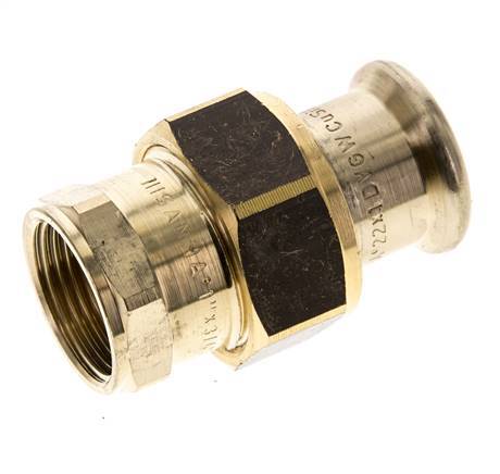 Pressverschraubung - 22mm Innengewinde & Rp 3/4'' Innengewinde - Kupferlegierung Flachdichtung