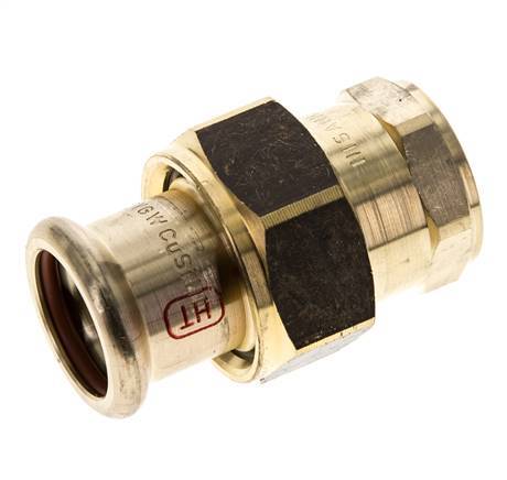 Pressverschraubung - 22mm Innengewinde & Rp 3/4'' Innengewinde - Kupferlegierung Flachdichtung