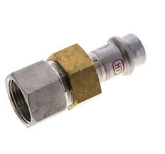 Pressverschraubung - 15mm Innengewinde & Rp 3/4'' Innengewinde - Edelstahl Flachdichtung