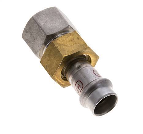 Pressverschraubung - 15mm Innengewinde & Rp 3/4'' Innengewinde - Edelstahl Flachdichtung