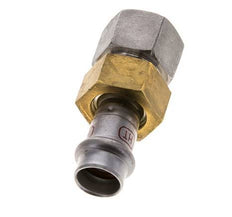 Pressverschraubung - 15mm Innengewinde & Rp 3/4'' Innengewinde - Edelstahl Flachdichtung