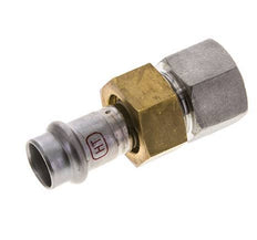 Pressverschraubung - 15mm Innengewinde & Rp 3/4'' Innengewinde - Edelstahl Flachdichtung