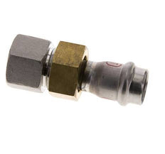 Union Press Fitting - 18mm Female & Rp 3/4'' Female - Stainless Steel Flat Sealing