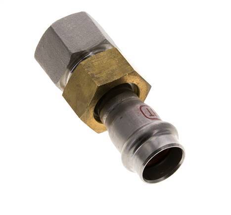Pressverschraubung - 18mm Innengewinde & Rp 3/4'' Innengewinde - Edelstahl Flachdichtung