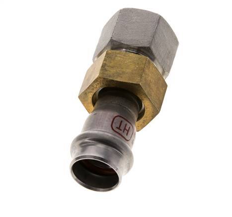 Pressverschraubung - 18mm Innengewinde & Rp 3/4'' Innengewinde - Edelstahl Flachdichtung
