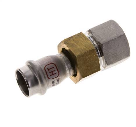 Pressverschraubung - 18mm Innengewinde & Rp 3/4'' Innengewinde - Edelstahl Flachdichtung