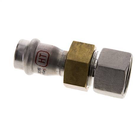 Pressverschraubung - 18mm Innengewinde & Rp 3/4'' Innengewinde - Edelstahl Flachdichtung