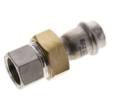Union Press Fitting - 22mm Female & Rp 3/4'' Female - Stainless Steel Flat Sealing