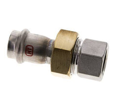 Pressverschraubung - 22mm Innengewinde & Rp 3/4'' Innengewinde - Edelstahl Flachdichtung