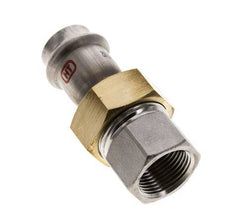 Pressverschraubung - 22mm Innengewinde & Rp 3/4'' Innengewinde - Edelstahl Flachdichtung