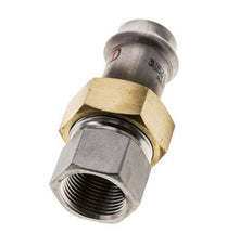 Pressverschraubung - 22mm Innengewinde & Rp 3/4'' Innengewinde - Edelstahl Flachdichtung