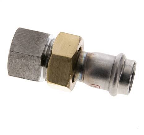 Pressverschraubung - 22mm Innengewinde & Rp 1'' Innengewinde - Flachdichtung aus Edelstahl