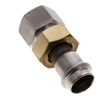 Pressverschraubung - 22mm Innengewinde & Rp 1'' Innengewinde - Flachdichtung aus Edelstahl