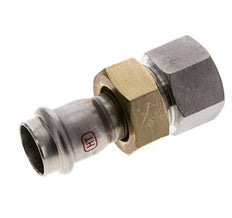 Pressverschraubung - 22mm Innengewinde & Rp 1'' Innengewinde - Flachdichtung aus Edelstahl