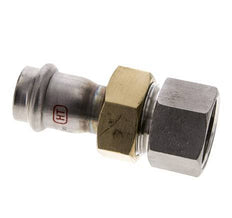 Pressverschraubung - 22mm Innengewinde & Rp 1'' Innengewinde - Flachdichtung aus Edelstahl