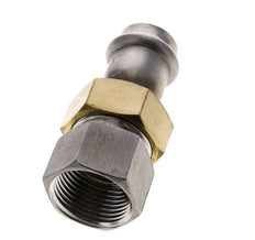 Pressverschraubung - 22mm Innengewinde & Rp 1'' Innengewinde - Flachdichtung aus Edelstahl