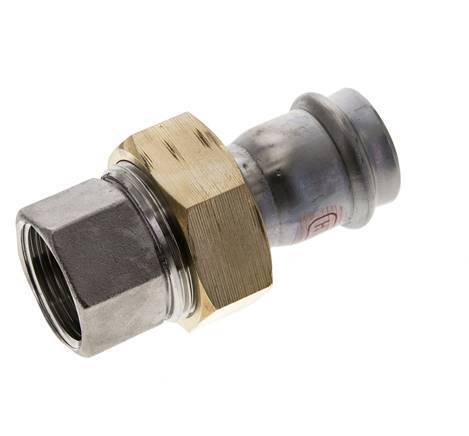 Pressverschraubung - 28mm Innengewinde & Rp 1'' Innengewinde - Flachdichtung aus Edelstahl