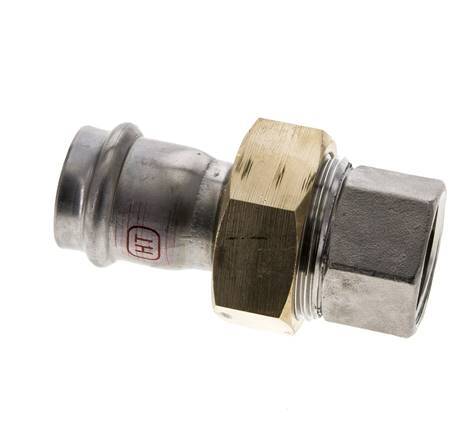 Pressverschraubung - 28mm Innengewinde & Rp 1'' Innengewinde - Flachdichtung aus Edelstahl