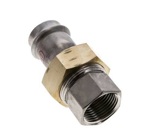 Pressverschraubung - 28mm Innengewinde & Rp 1'' Innengewinde - Flachdichtung aus Edelstahl