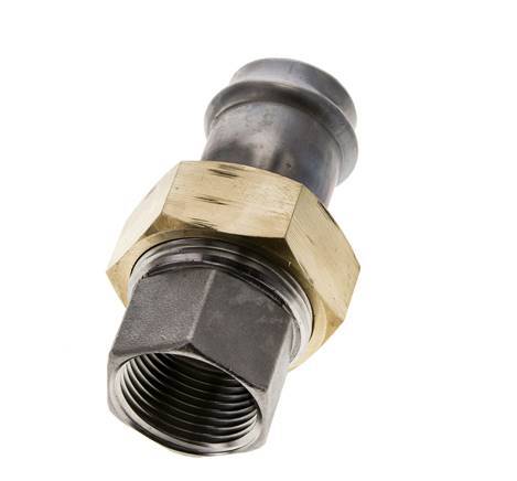 Pressverschraubung - 28mm Innengewinde & Rp 1'' Innengewinde - Flachdichtung aus Edelstahl