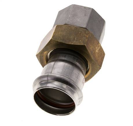 Union Press Fitting - 35mm Female & Rp 1-1/4'' Female - Stainless Steel Flat Sealing