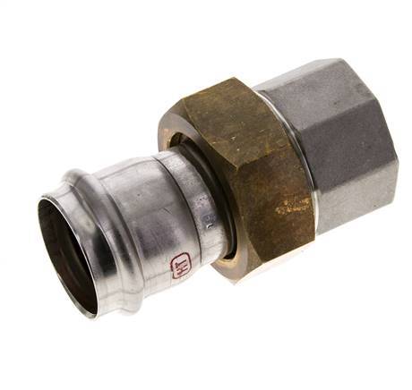 Pressverschraubung - 35mm Innengewinde & Rp 1-1/4'' Innengewinde - Flachdichtung aus Edelstahl