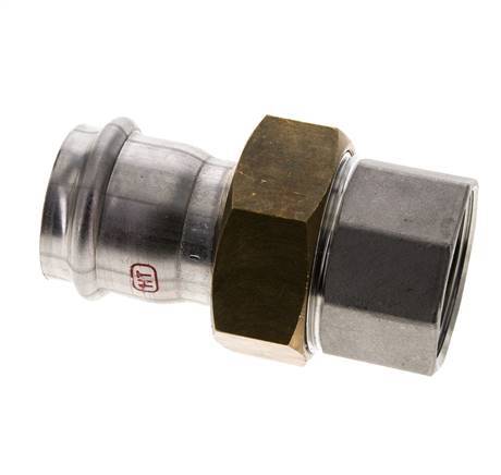 Pressverschraubung - 35mm Innengewinde & Rp 1-1/4'' Innengewinde - Flachdichtung aus Edelstahl