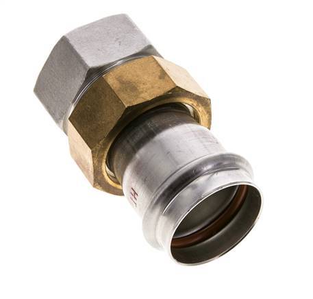 Union Press Fitting - 42mm Female & Rp 1-1/2'' Female - Stainless Steel Flat Sealing