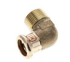 90-Grad-Winkel-Pressfitting - 15 mm Innengewinde und R 1/2'' Außengewinde - Kupferlegierung