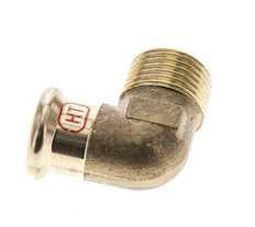 90-Grad-Winkel-Pressfitting - 15 mm Innengewinde und R 1/2'' Außengewinde - Kupferlegierung