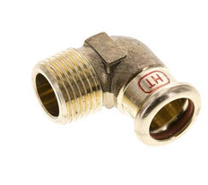 90-Grad-Winkel-Pressfitting - 15 mm Innengewinde und R 1/2'' Außengewinde - Kupferlegierung