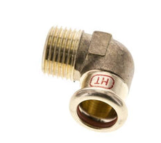 90-Grad-Winkel-Pressfitting - 15 mm Innengewinde und R 1/2'' Außengewinde - Kupferlegierung