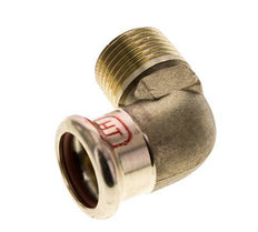 90-Grad-Winkel-Pressfitting - 18 mm Innengewinde und R 1/2'' Außengewinde - Kupferlegierung