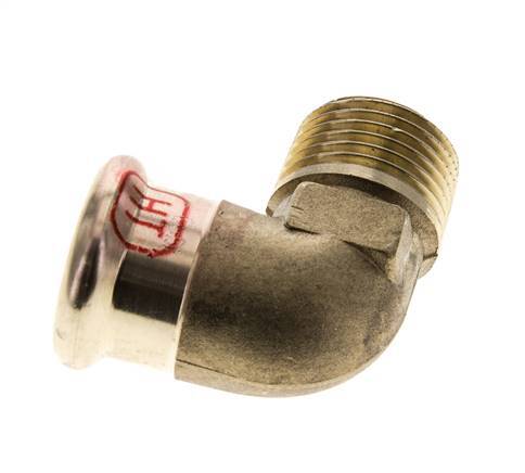90-Grad-Winkel-Pressfitting - 18 mm Innengewinde und R 1/2'' Außengewinde - Kupferlegierung