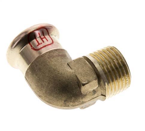 90-Grad-Winkel-Pressfitting - 18 mm Innengewinde und R 1/2'' Außengewinde - Kupferlegierung