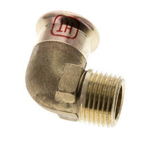 90-Grad-Winkel-Pressfitting - 18 mm Innengewinde und R 1/2'' Außengewinde - Kupferlegierung