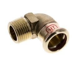 90-Grad-Winkel-Pressfitting - 18 mm Innengewinde und R 1/2'' Außengewinde - Kupferlegierung