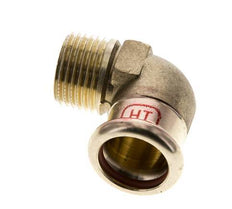 90-Grad-Winkel-Pressfitting - 18 mm Innengewinde und R 1/2'' Außengewinde - Kupferlegierung